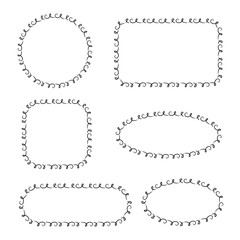hand drawn and doodle frames and labels for card decoration