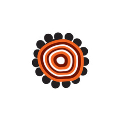 Aboriginal art icon logo design vector template