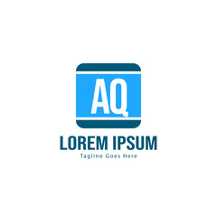 AQ Letter Logo Design. Creative Modern AQ Letters Icon Illustration