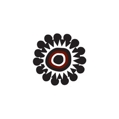 Aboriginal art icon logo design vector template