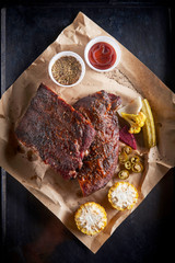 Grill beef steak homemade food on paper background