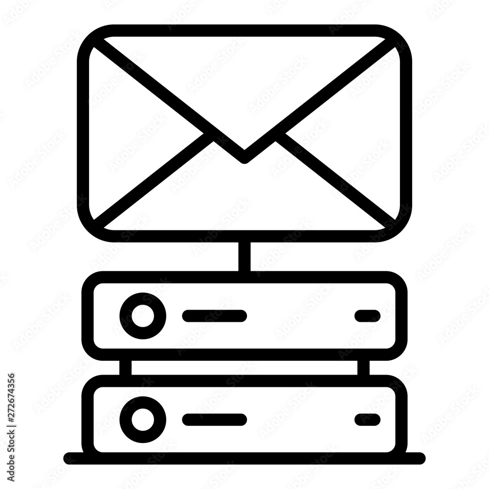 Poster message from hosting icon. outline message from hosting vector icon for web design isolated on white