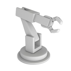 Robotic arm manufacture technology industry assembly mechanic hand 3d render isolated on white background