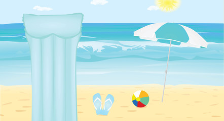 Sea waves summer. vector illustration