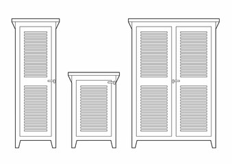 Three louvered closets