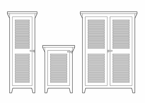 Three louvered closets