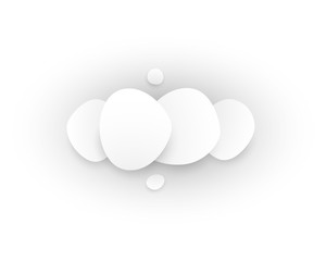 Total white abstract smooth figures with shadows.