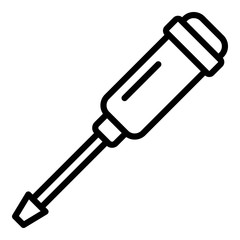 Small screwdriver icon. Outline small screwdriver vector icon for web design isolated on white background