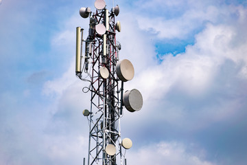 Telecom tower with aerials