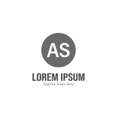 AS Letter Logo Design. Creative Modern AS Letters Icon Illustration