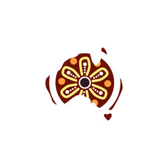 Aboriginal art icon logo design vector template