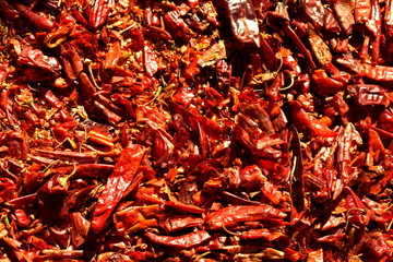 Background of dried chillis