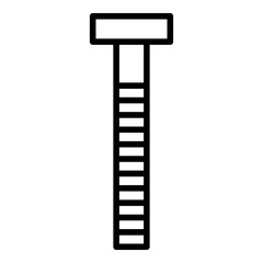 Long bolt icon. Outline long bolt vector icon for web design isolated on white background