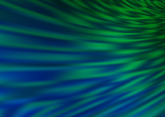 Dark Blue, Green vector blurred shine abstract pattern.