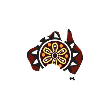 Aboriginal art icon logo design vector template