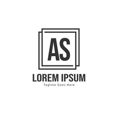 AS Letter Logo Design. Creative Modern AS Letters Icon Illustration