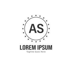 AS Letter Logo Design. Creative Modern AS Letters Icon Illustration