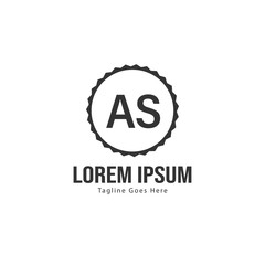 AS Letter Logo Design. Creative Modern AS Letters Icon Illustration