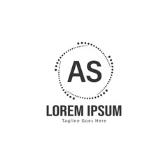 AS Letter Logo Design. Creative Modern AS Letters Icon Illustration