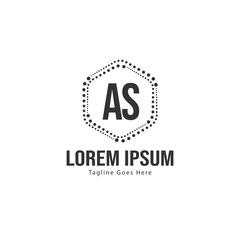 AS Letter Logo Design. Creative Modern AS Letters Icon Illustration