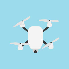 Quadcopter top view illustration. Drone flat vector object.