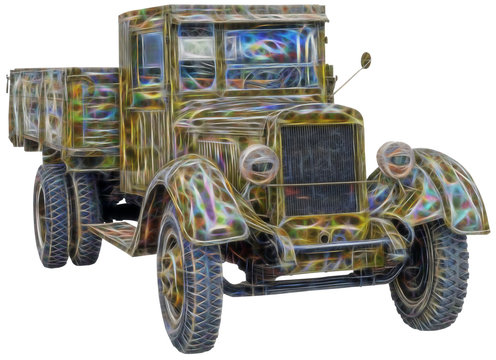 fractal picture of old truck Uralzis