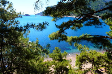 view on the Aegean sea in Ichmeler near Marmaris, Turkey