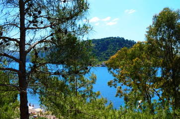 view on the Aegean sea in Ichmeler near Marmaris, Turkey