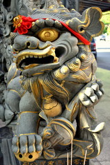 Guardian lion at a Chinese temple