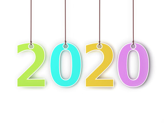 New Year 2020 Creative Design Concept - 3D Rendered Image