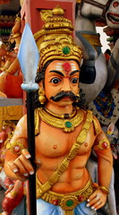 Statue of a gate guardian at Hindu temple