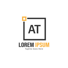 AT Letter Logo Design. Creative Modern AT Letters Icon Illustration