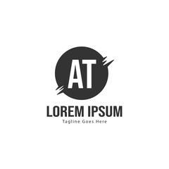 AT Letter Logo Design. Creative Modern AT Letters Icon Illustration