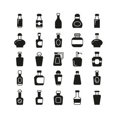 bottle icons, beverage bottle set