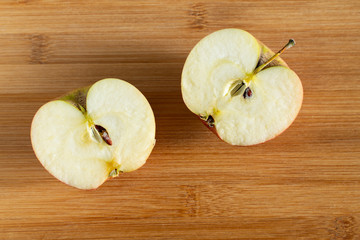 apple on wooden board