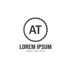 AT Letter Logo Design. Creative Modern AT Letters Icon Illustration