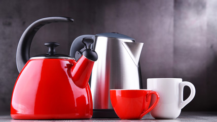stovetop kettle with whistle and electric cordless kettle
