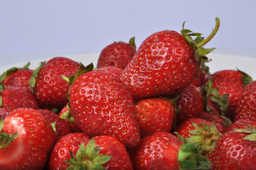 Red fresh strawberry isolated on the white