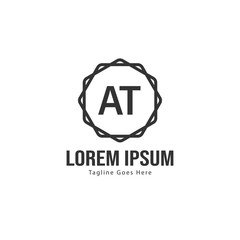 AT Letter Logo Design. Creative Modern AT Letters Icon Illustration