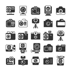 camera and video recorder icons set