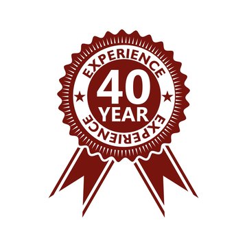 Forty years experience icon, sign, button, 40 years experience