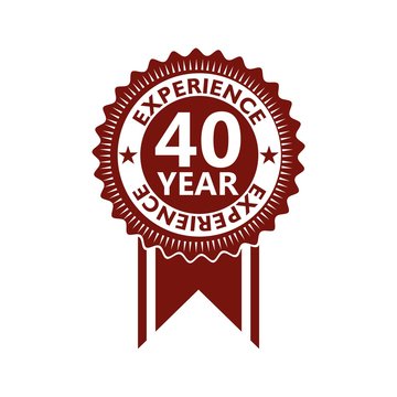 Forty years experience icon, sign, button, 40 years experience