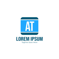 AT Letter Logo Design. Creative Modern AT Letters Icon Illustration