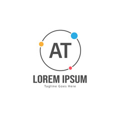 AT Letter Logo Design. Creative Modern AT Letters Icon Illustration