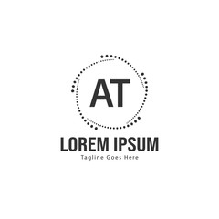 AT Letter Logo Design. Creative Modern AT Letters Icon Illustration
