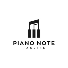 piano note icon vector logo design