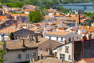 Fototapeta na wymiar Avignon. Scenic aerial view of the city on a sunny day.