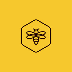 honey bee line vector icon logo design © bagus