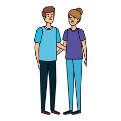 young couple lovers avatars characters