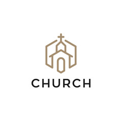 church building vector logo design
